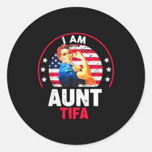 Vintage I Am Aunt Tifa Woman's Girl Aunt Tifa Amer Classic Round Sticker