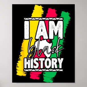 Vintage I Am Black History Month Strong African Wo Poster
