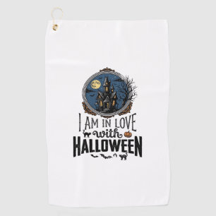 Vintage I Am In Love With Halloween Shirt Design_1 Golf Towel