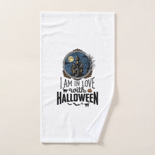 Vintage I Am In Love With Halloween Shirt Design_1 Hand Towel
