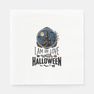 Vintage I Am In Love With Halloween Shirt Design_1 Napkin