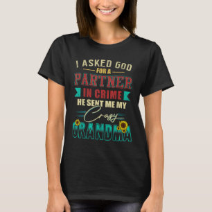 Vintage I Asked God For A Partner In Crime Grandma T-Shirt