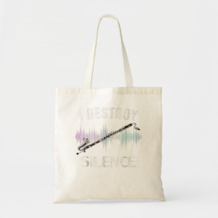 Vintage I Destroy Silence Bass Clarinet Funny Orch Tote Bag