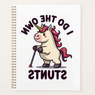 Vintage I Do My Own Stunts Unicorn Funny Injury Re Planner