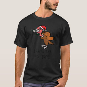 Vintage I Hate The Holidays Turkey anti Christmas T-Shirt
