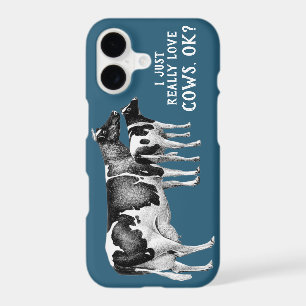 Vintage I Just Really Love Cows White Text