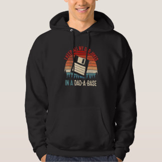 Vintage I Keep All My Dad Jokes In A Dad A Base  D Hoodie