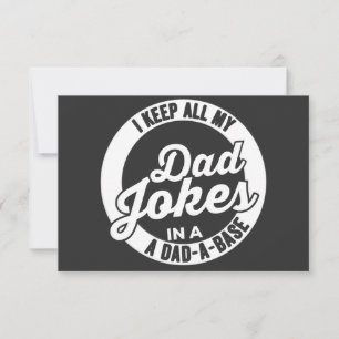 Vintage I Keep All My Dad Jokes In A Dad A Base RSVP Card