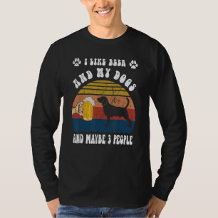Vintage I Like Beer & My Beagle Dogs & Maybe 3 Peo T-Shirt
