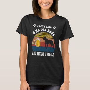 Vintage I Like Beer & My Pit bull Dogs & Maybe 3 P T-Shirt