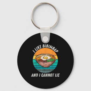 Vintage I Like Bibimbap And I Cannot Lie Retro Bib Key Ring