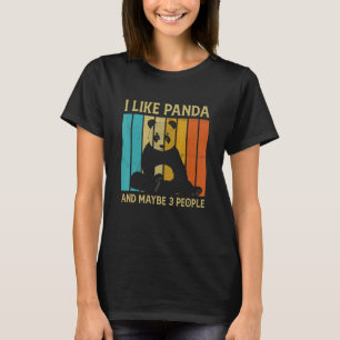 Vintage I Like Panda And Maybe 3 People Women Me T-Shirt