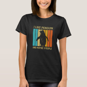 Vintage I Like Penguin And Maybe 3 People  Women M T-Shirt