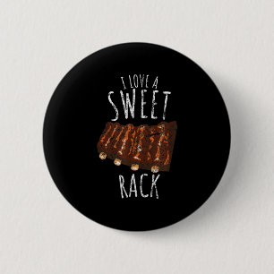 Vintage I Love A Sweet Rack Funny Bbq Grilling Rib 6 Cm Round Badge