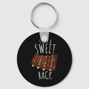 Vintage I Love A Sweet Rack Funny Bbq Grilling Rib Key Ring