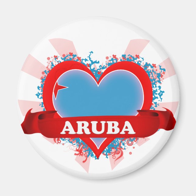 Vintage I Love Aruba Magnet (Front)