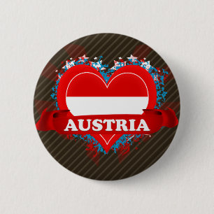 Vintage I Love Austria 6 Cm Round Badge