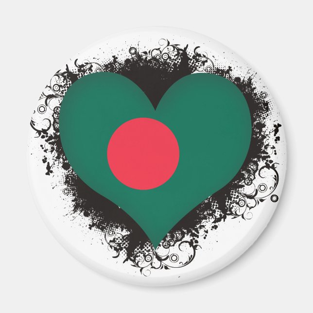 Vintage I Love Bangladesh Magnet (Front)
