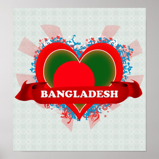 Vintage I Love Bangladesh Poster (Front)