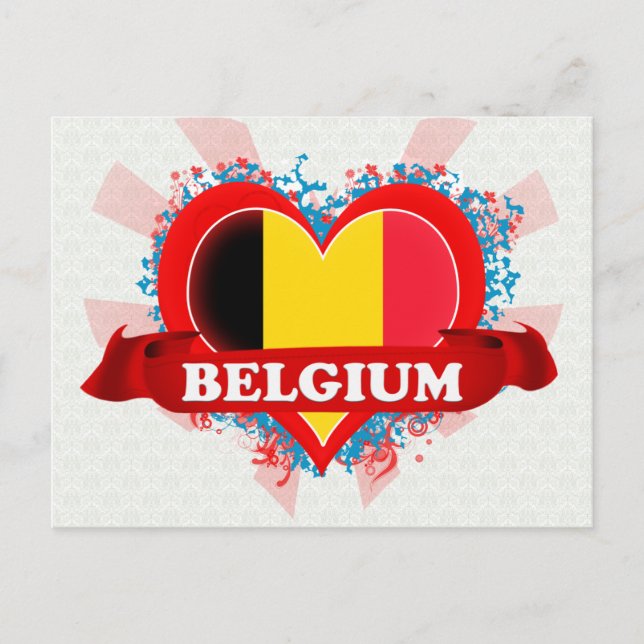 Vintage I Love Belgium Postcard (Front)