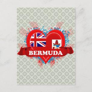 Vintage I Love Bermuda Postcard
