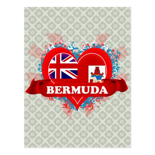 Vintage I Love Bermuda Postcard