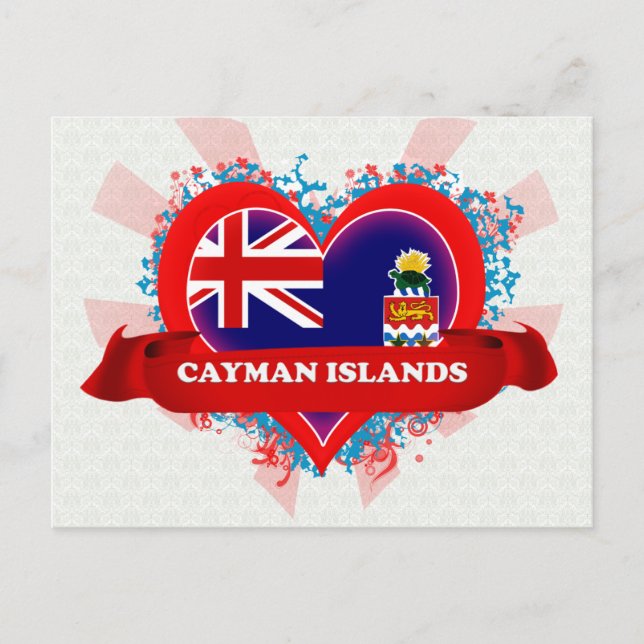 Vintage I Love Cayman Islands Postcard (Front)