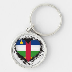 Vintage I Love Central African Republic Key Ring