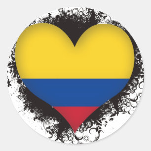 Vintage I Love Colombia Classic Round Sticker