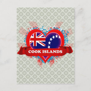 Vintage I Love Cook Islands Postcard