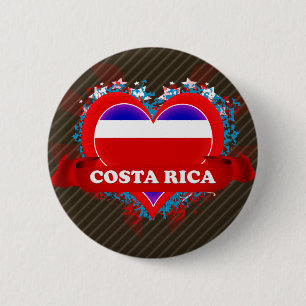 Vintage I Love Costa Rica 6 Cm Round Badge