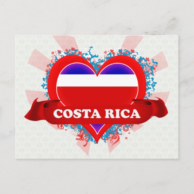 Vintage I Love Costa Rica Postcard (Front)