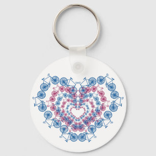 Vintage I love Cycling Key Ring