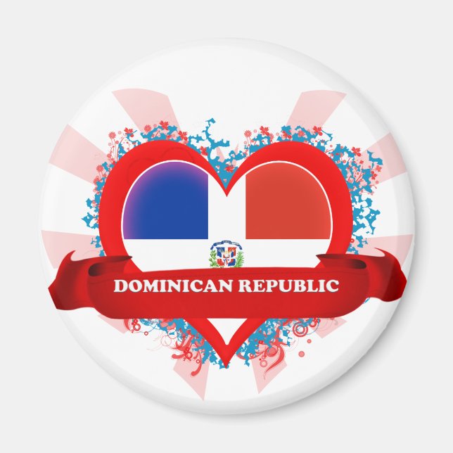 Vintage I Love Dominican Republic Magnet (Front)