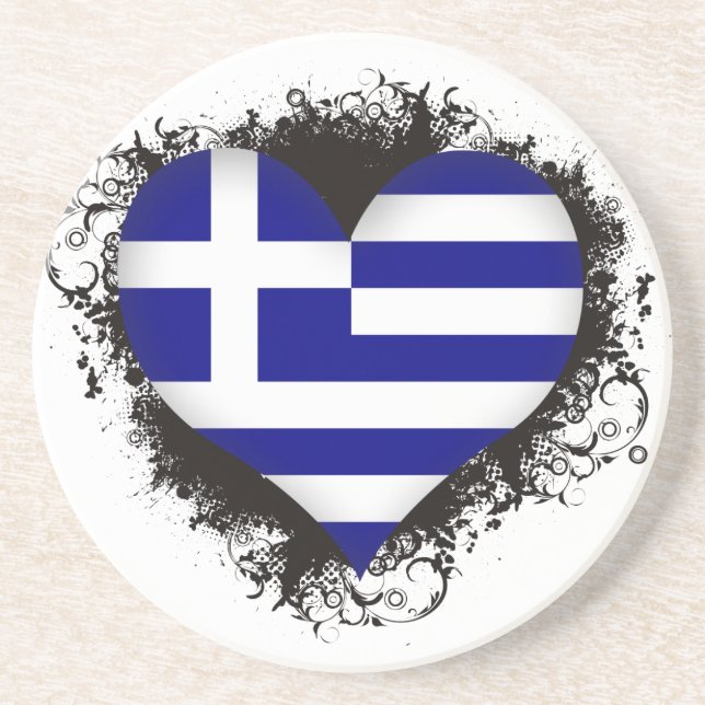 Vintage I Love Greece Coaster (Front)