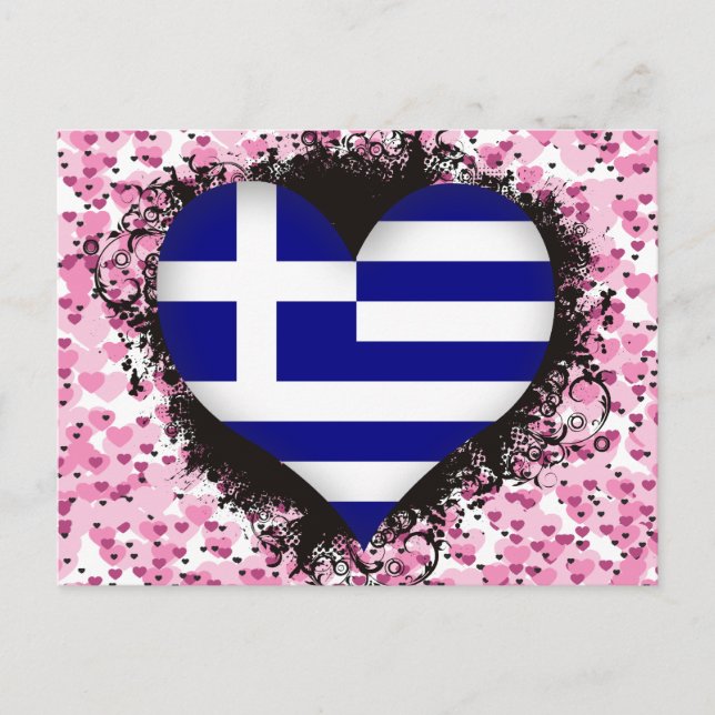 Vintage I Love Greece Postcard (Front)