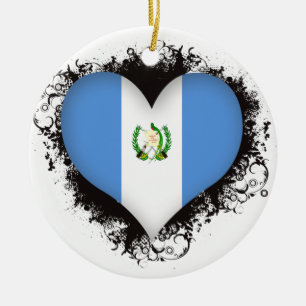 Vintage I Love Guatemala Ceramic Tree Decoration