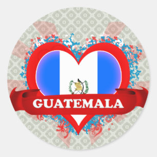 Vintage I Love Guatemala Classic Round Sticker