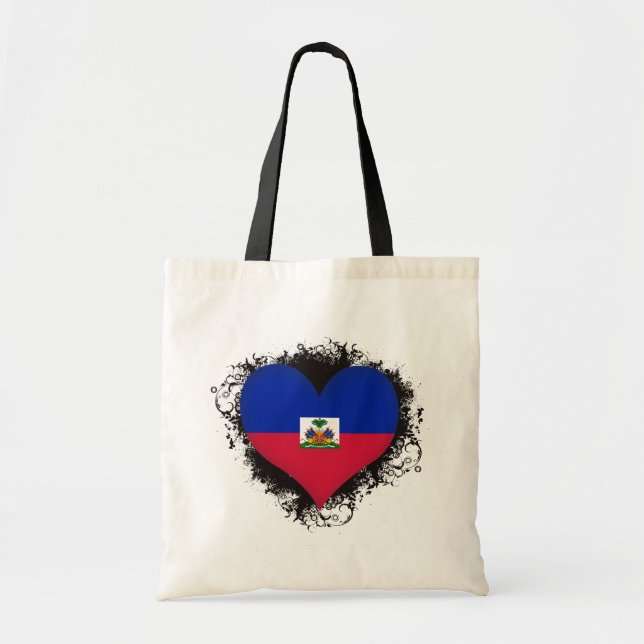 Vintage I Love Haiti Tote Bag (Front)