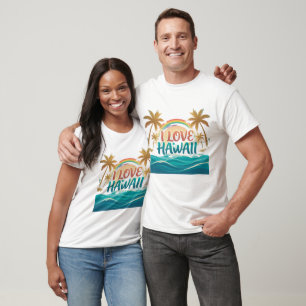 Vintage I Love Hawaii Paradise Travel Souvenir T-Shirt