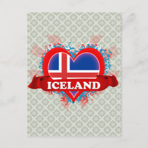 Vintage I Love Iceland Postcard