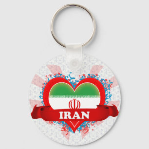 Vintage I Love Iran Key Ring