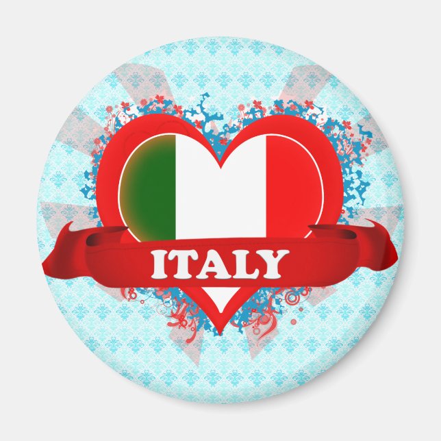 Vintage I Love Italy Magnet (Front)