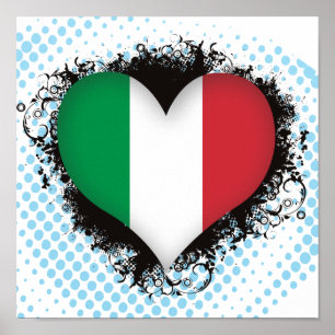 Vintage I Love Italy Poster