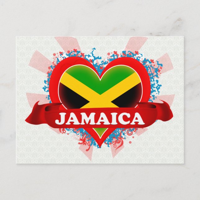 Vintage I Love Jamaica Postcard (Front)