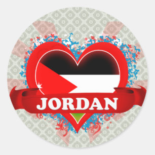 Vintage I Love Jordan Classic Round Sticker