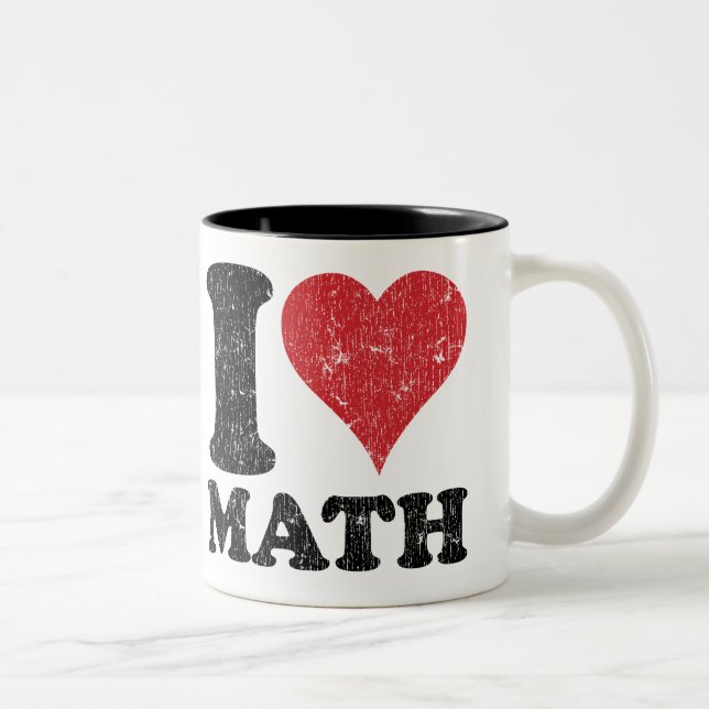 Vintage I Love Math Two-Tone Coffee Mug (Right)