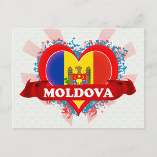 Vintage I Love Moldova Postcard