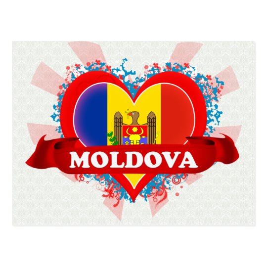 Vintage I Love Moldova Postcard
