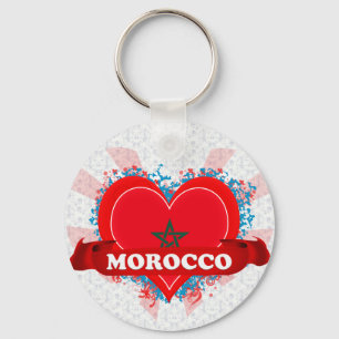Vintage I Love Morocco Key Ring